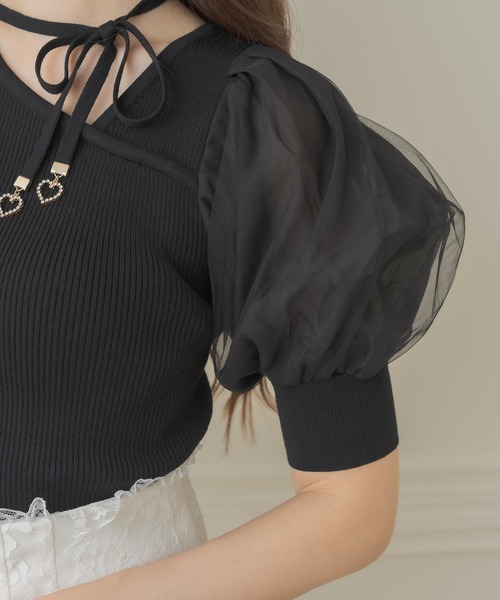 セール】アシメデコルテ開きニットトップス（ニット/セーター