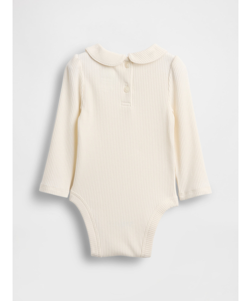 GAP（ギャップ）の「はじめてのお気に入り 丸襟 細リブ 長袖ボディスーツ (ベビー)（ロンパース・キッズ・アイボリー・80ｃｍ/90cm/70cm/50cm/60cm）」の2枚目の写真