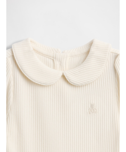 GAP（ギャップ）の「はじめてのお気に入り 丸襟 細リブ 長袖ボディスーツ (ベビー)（ロンパース・キッズ・アイボリー・80ｃｍ/90cm/70cm/50cm/60cm）」の3枚目の写真