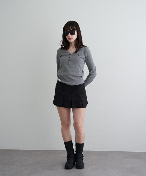 RAY CASSIN（レイカズン）の「ベルト付ボックスプリーツスカパン（スカート・レディース・グレー/ブラック系その他2・FREE）」の16枚目の写真