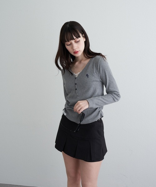 RAY CASSIN（レイカズン）の「ベルト付ボックスプリーツスカパン（スカート・レディース・グレー/ブラック系その他2・FREE）」の12枚目の写真