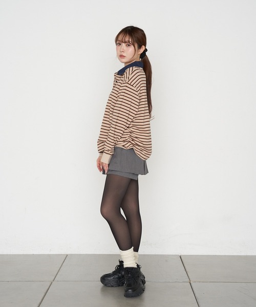 RAY CASSIN（レイカズン）の「ベルト付ボックスプリーツスカパン（スカート・レディース・グレー/ブラック系その他2・FREE）」の18枚目の写真