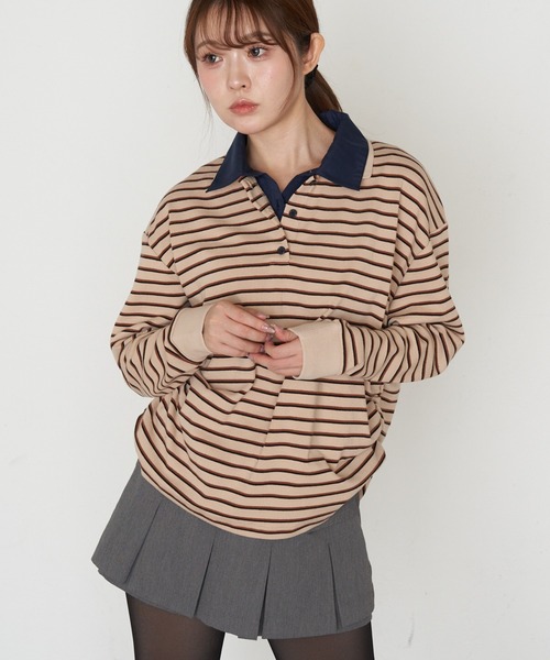 RAY CASSIN（レイカズン）の「ベルト付ボックスプリーツスカパン（スカート・レディース・グレー/ブラック系その他2・FREE）」の20枚目の写真