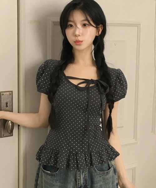 .KOM(ドットコム)の「A'GEM/9 × .kom 『.KOM/ドットケーオーエム』ドットリボントップ(その他トップス・レディース・グレー/アイボリー・FREE)」の22枚目の写真