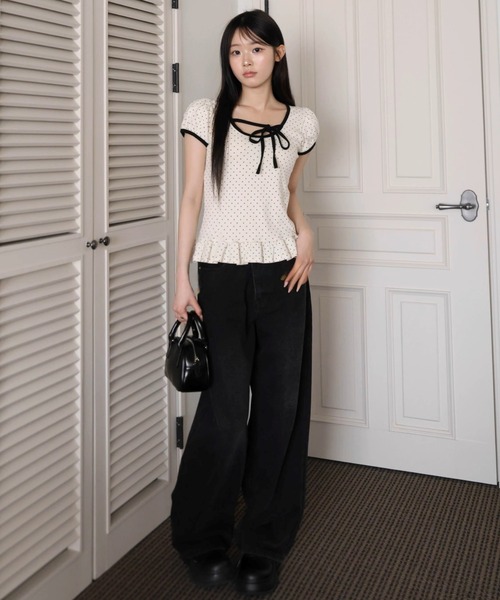 .KOM(ドットコム)の「A'GEM/9 × .kom 『.KOM/ドットケーオーエム』ドットリボントップ(その他トップス・レディース・グレー/アイボリー・FREE)」の17枚目の写真
