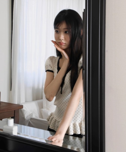 .KOM(ドットコム)の「A'GEM/9 × .kom 『.KOM/ドットケーオーエム』ドットリボントップ(その他トップス・レディース・グレー/アイボリー・FREE)」の9枚目の写真