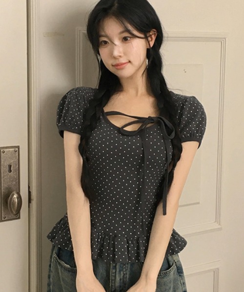 .KOM(ドットコム)の「A'GEM/9 × .kom 『.KOM/ドットケーオーエム』ドットリボントップ(その他トップス・レディース・グレー/アイボリー・FREE)」の21枚目の写真