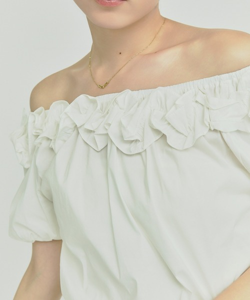 Olu.（オルドット）の「パフスリーブフリルトップス（シャツ/ブラウス・レディース・ホワイト・FREE）」の7枚目の写真