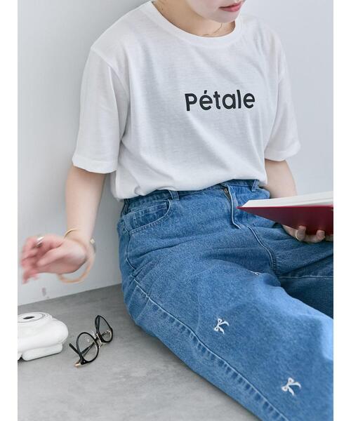 ehka sopo(エヘカソポ)の「グリッターロゴTシャツ(Tシャツ/カットソー・レディース・チャコールグレー/オフホワイト/ベージュ・F)」の6枚目の写真