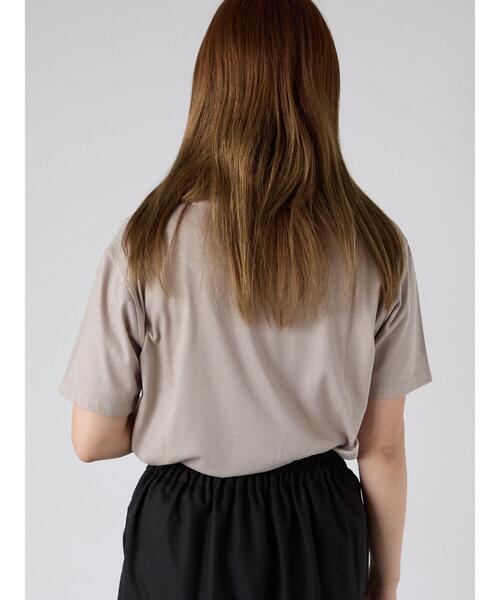 ehka sopo(エヘカソポ)の「グリッターロゴTシャツ(Tシャツ/カットソー・レディース・チャコールグレー/オフホワイト/ベージュ・F)」の12枚目の写真