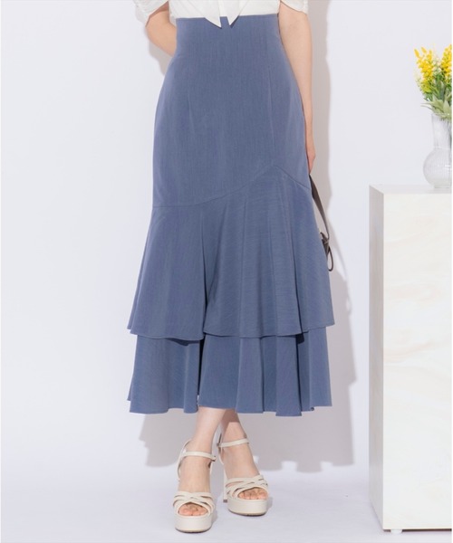 WILLSELECTION（ウィルセレクション）の「ティアードヘムマーメイドスカート（スカート・レディース・ネイビー/ホワイト系その他6/ブラウン系その他5・FREE）」の3枚目の写真