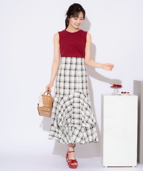 WILLSELECTION（ウィルセレクション）の「ティアードヘムマーメイドスカート（スカート・レディース・ネイビー/ホワイト系その他6/ブラウン系その他5・FREE）」の11枚目の写真