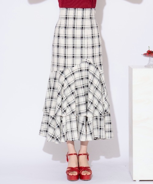 WILLSELECTION（ウィルセレクション）の「ティアードヘムマーメイドスカート（スカート・レディース・ネイビー/ホワイト系その他6/ブラウン系その他5・FREE）」の12枚目の写真