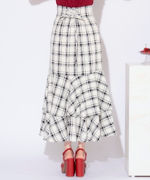 WILLSELECTION（ウィルセレクション）の「ティアードヘムマーメイドスカート（スカート・レディース・ネイビー/ホワイト系その他6/ブラウン系その他5・FREE）」の14枚目の写真