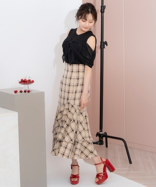 WILLSELECTION（ウィルセレクション）の「ティアードヘムマーメイドスカート（スカート・レディース・ネイビー/ホワイト系その他6/ブラウン系その他5・FREE）」の21枚目の写真