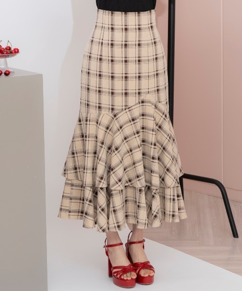 WILLSELECTION（ウィルセレクション）の「ティアードヘムマーメイドスカート（スカート・レディース・ホワイト/ブラウン/ネイビー・FREE）」の20枚目の写真