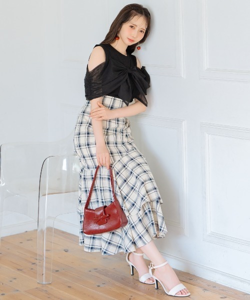 WILLSELECTION（ウィルセレクション）の「ティアードヘムマーメイドスカート（スカート・レディース・ネイビー/ホワイト系その他6/ブラウン系その他5・FREE）」の5枚目の写真