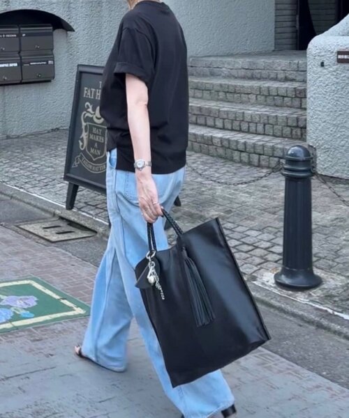 セール】タッセルトートバッグ《本革/A4サイズ対応》（トートバッグ