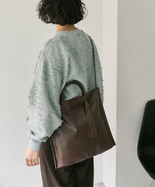 セール】タッセルトートバッグ《本革/A4サイズ対応》（トートバッグ