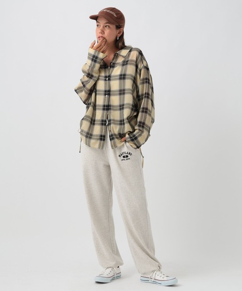 BAYFLOW（ベイフロー）の「[秋口まで着られる]シアーチェックシャーリングシャツ（シャツ/ブラウス・レディース・オフホワイト/ライトイエロー/ライトブルー・FREE）」の8枚目の写真