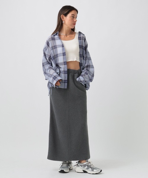 BAYFLOW（ベイフロー）の「[秋口まで着られる]シアーチェックシャーリングシャツ（シャツ/ブラウス・レディース・オフホワイト/ライトイエロー/ライトブルー・FREE）」の10枚目の写真