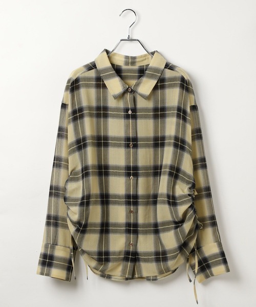 BAYFLOW（ベイフロー）の「[秋口まで着られる]シアーチェックシャーリングシャツ（シャツ/ブラウス・レディース・オフホワイト/ライトイエロー/ライトブルー・FREE）」の18枚目の写真