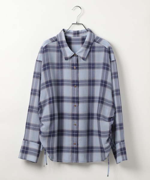 BAYFLOW（ベイフロー）の「[秋口まで着られる]シアーチェックシャーリングシャツ（シャツ/ブラウス・レディース・オフホワイト/ライトイエロー/ライトブルー・FREE）」の19枚目の写真