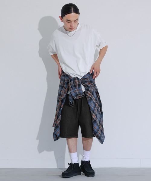 MDR（エムディアール）の「デニムワイドハーフパンツ【セットアップ対応】（デニムパンツ・メンズ・ネイビー/ブラック・L/M）」の14枚目の写真