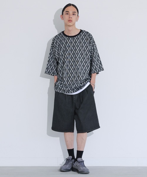 MDR（エムディアール）の「デニムワイドハーフパンツ【セットアップ対応】（デニムパンツ・メンズ・ネイビー/ブラック・L/M）」の11枚目の写真