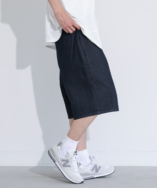 MDR（エムディアール）の「デニムワイドハーフパンツ【セットアップ対応】（デニムパンツ・メンズ・ネイビー/ブラック・L/M）」の18枚目の写真
