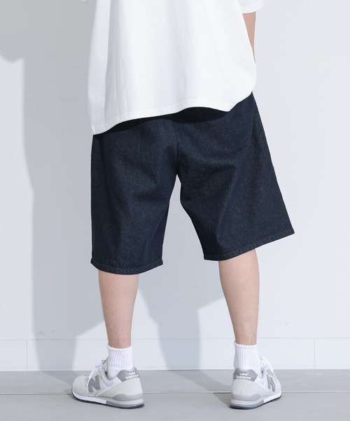 MDR（エムディアール）の「デニムワイドハーフパンツ【セットアップ対応】（デニムパンツ・メンズ・ネイビー/ブラック・L/M）」の19枚目の写真