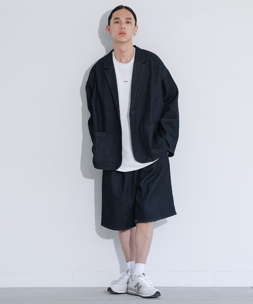 MDR（エムディアール）の「デニムワイドハーフパンツ【セットアップ対応】（デニムパンツ・メンズ・ネイビー/ブラック・L/M）」の20枚目の写真