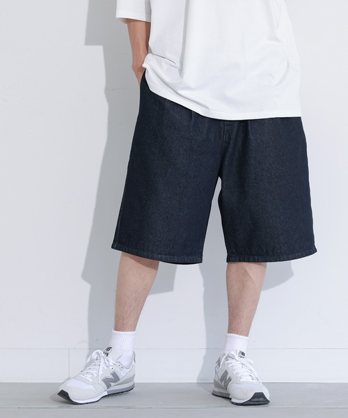 MDR（エムディアール）の「デニムワイドハーフパンツ【セットアップ対応】（デニムパンツ・メンズ・ネイビー/ブラック・L/M）」の17枚目の写真