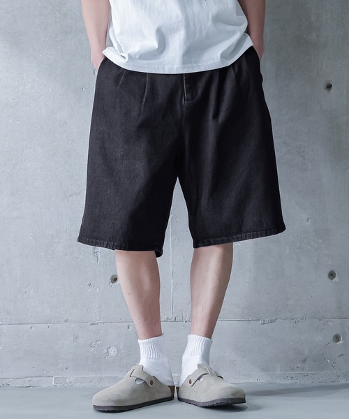 MDR（エムディアール）の「デニムワイドハーフパンツ【セットアップ対応】（デニムパンツ・メンズ・ネイビー/ブラック・L/M）」の8枚目の写真