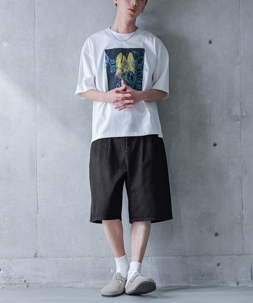 MDR（エムディアール）の「デニムワイドハーフパンツ【セットアップ対応】（デニムパンツ・メンズ・ネイビー/ブラック・L/M）」の7枚目の写真