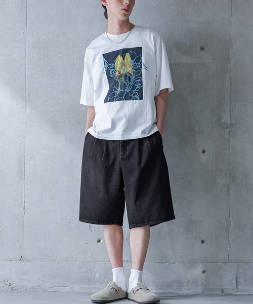MDR（エムディアール）の「デニムワイドハーフパンツ【セットアップ対応】（デニムパンツ・メンズ・ネイビー/ブラック・L/M）」の6枚目の写真