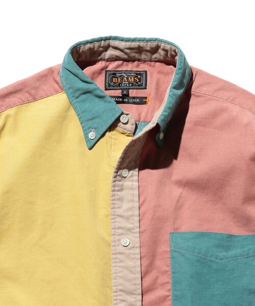 コーデュロイ パネル ボタンダウン シャツ①（シャツ/ブラウス