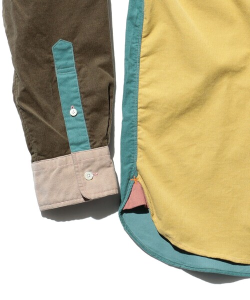 コーデュロイ パネル ボタンダウン シャツ①（シャツ/ブラウス