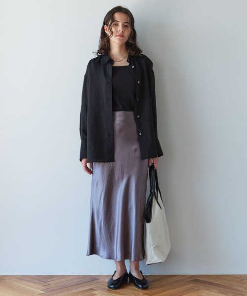 green label relaxing（グリーンレーベルリラクシング）の「デコルテ フライス タンクトップ 2（タンクトップ・レディース・ブラック/モカ/オフホワイト・FREE）」の7枚目の写真