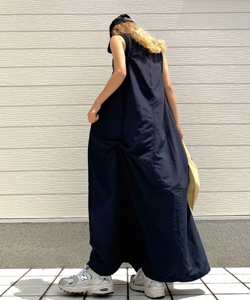 Q（キュー）の「リブ付きワンピース（ワンピース・レディース・チャコールグレー/ブルー・MEDIUM）」の14枚目の写真