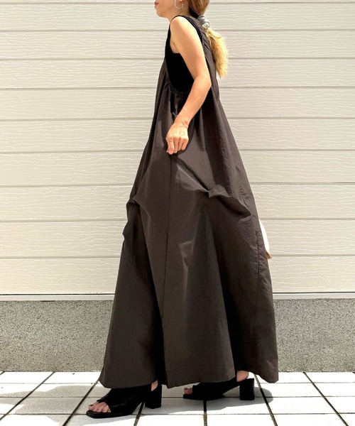 Q（キュー）の「リブ付きワンピース（ワンピース・レディース・チャコールグレー/ブルー・MEDIUM）」の16枚目の写真