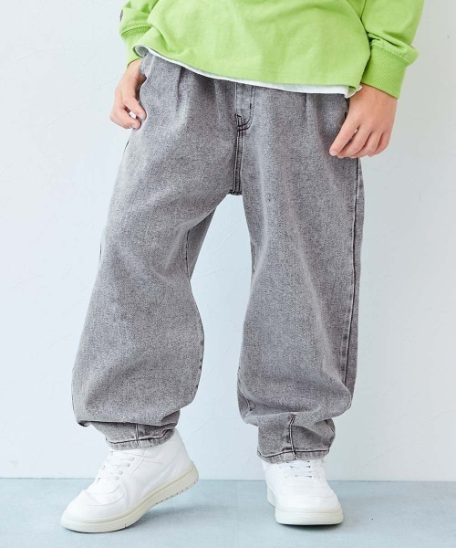 devirock(デビロック)の「ストレッチデニム ルーズタックパンツ(デニムパンツ・キッズ・ブラック系/ブルー系/ネイビー系/ネイビー系2/ブラック系2・100cm/110cm/120cm/130cm/140cm/150cm/160cm)」の3枚目の写真