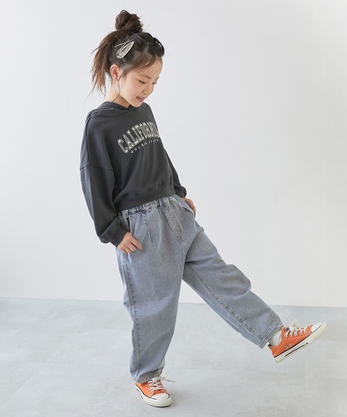 devirock(デビロック)の「ストレッチデニム ルーズタックパンツ(デニムパンツ・キッズ・ブラック系/ブルー系/ネイビー系/ネイビー系2・100cm/110cm/120cm/130cm/140cm/150cm/160cm)」の7枚目の写真