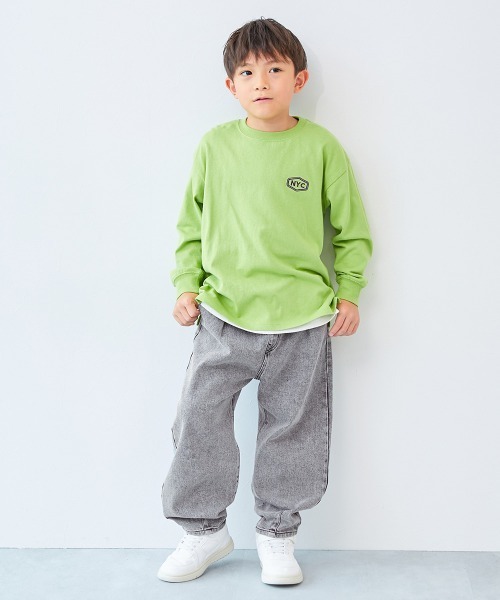 devirock(デビロック)の「ストレッチデニム ルーズタックパンツ(デニムパンツ・キッズ・ブラック系/ブルー系/ネイビー系/ネイビー系2/ブラック系2・100cm/110cm/120cm/130cm/140cm/150cm/160cm)」の16枚目の写真