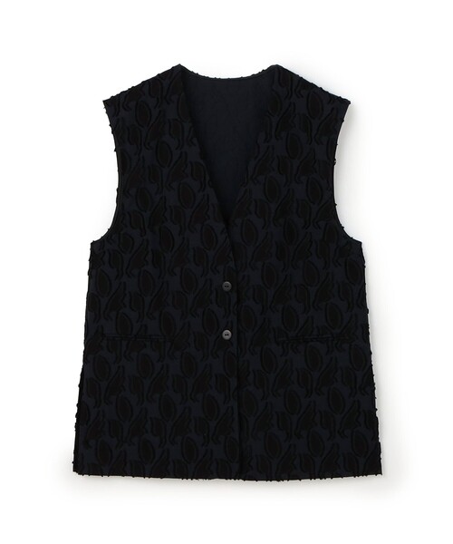 セール】シャイニーカットジャカード Vカラージレ（ベスト