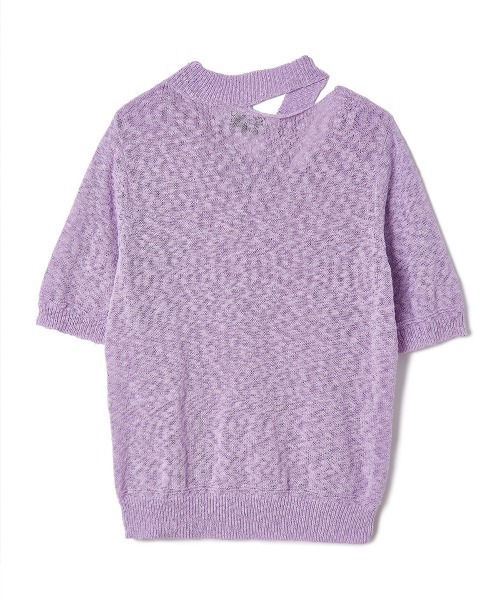 soduk（スドーク）の「new "V" knit top（Tシャツ/カットソー・レディース・ブラック/パープル/ホワイト・ONE SIZE）」の7枚目の写真