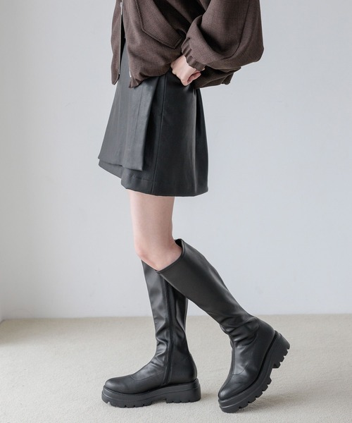 LOWRYS FARM（ローリーズファーム）の「ストレッチインヒールロングブーツ  581671（ブーツ・レディース・ブラック/ブラウン・MEDIUM/LARGE）」の7枚目の写真