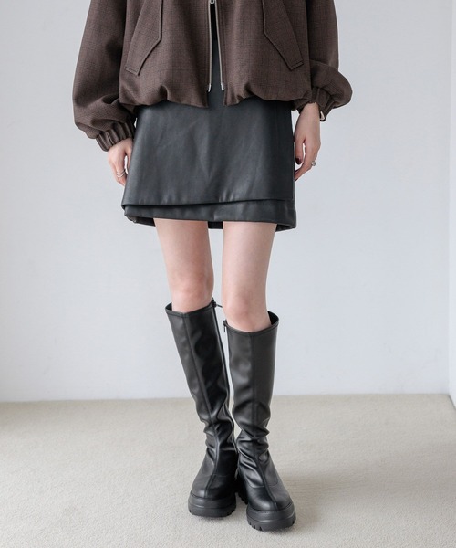 LOWRYS FARM（ローリーズファーム）の「ストレッチインヒールロングブーツ  581671（ブーツ・レディース・ブラック/ブラウン・MEDIUM/LARGE）」の8枚目の写真