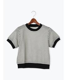 Te chichi TERRASSE（テチチテラス）の「シアーボーダー半袖プルオーバー（その他トップス）」