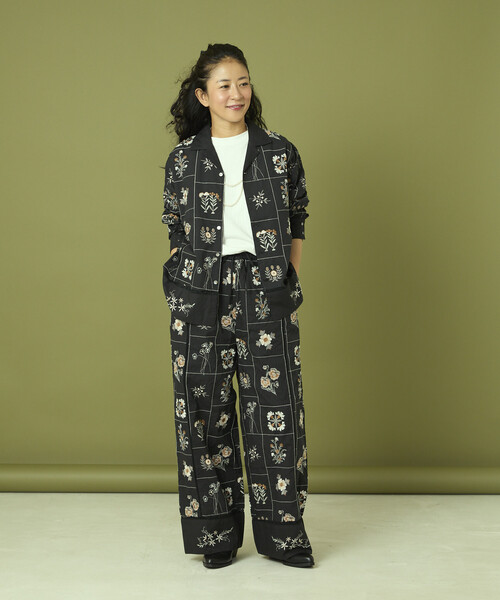 セール】Freada/フリーダ パッチワーク 花刺繍 ロングスリーブ シャツ